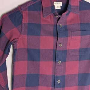 J.Crew Crewcuts Boys Plaid Cotton Flannel Red / Blue SZ4-5 Preppy Chore Cottage